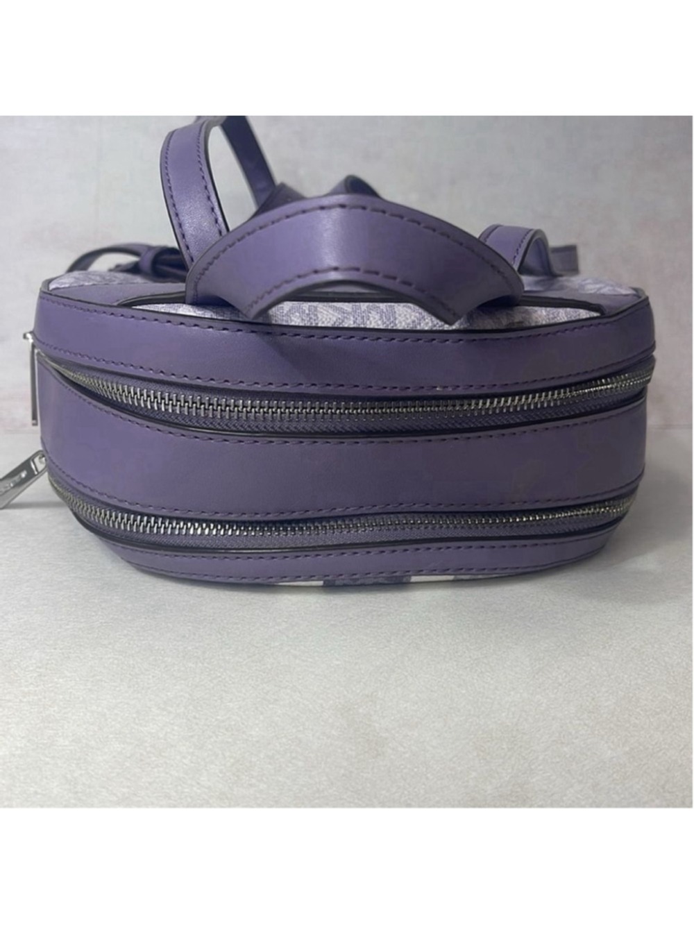 Michael Kors Jaycee Backpack MK Logo Purple & White Orchid Haze Center Stripe - Picture 5 of 15